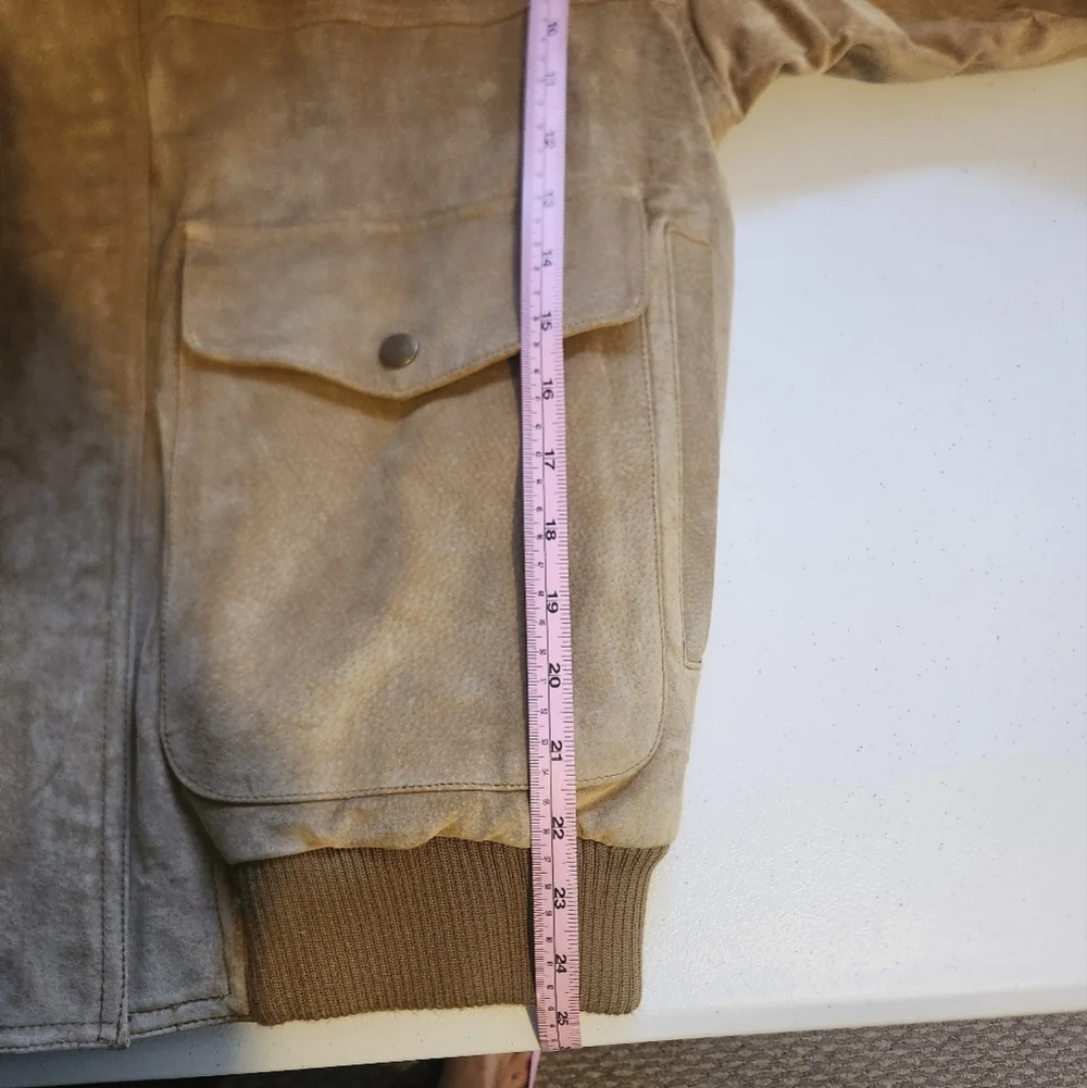 Vintage Mens Suede Leather Jacket 90s 1990s Brown Western Cosplay Grunge Small - Picture 11 of 13